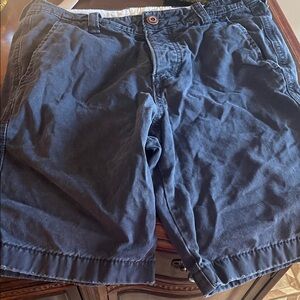 Hollister Men's Dark Blue Flat Front Shorts
